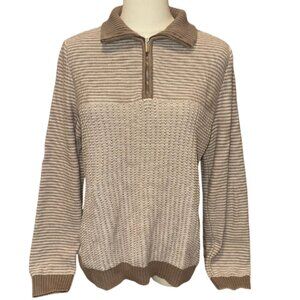 LIZ CLAIBORNE (M) 1/4 Zip Long Sleeve Turtleneck Sweater 100% Cotton